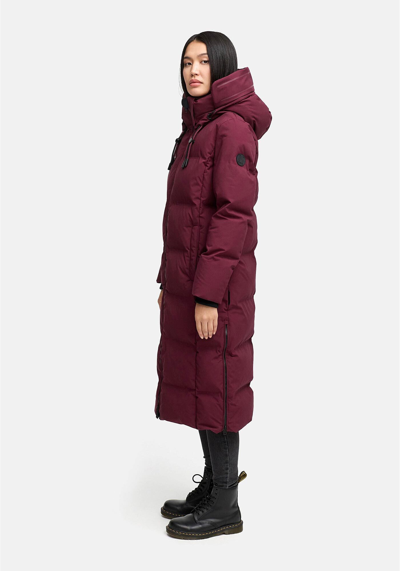 Marikoo Winterjacke Tikoraa mit extra langem Schnitt und hohem Kragen