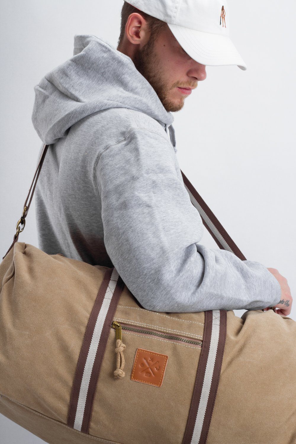 Manufaktur13 Sporttasche Canvas Duffel Bag - Sporttasche, Barrel Bag, Reisetasche, Duffle, 45L Fassungsvermögen