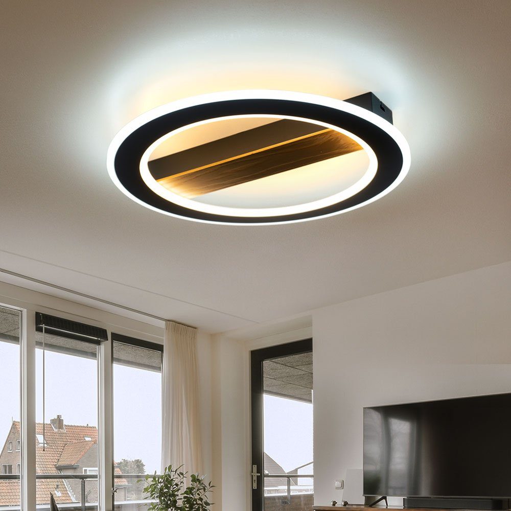 LED Ring fest Globo LED Tageslichtweiß, Kaltweiß, Wohnzimmerlampe Deckenleuchte, Deckenleuchte Warmweiß, verbaut, LED-Leuchtmittel Holz
