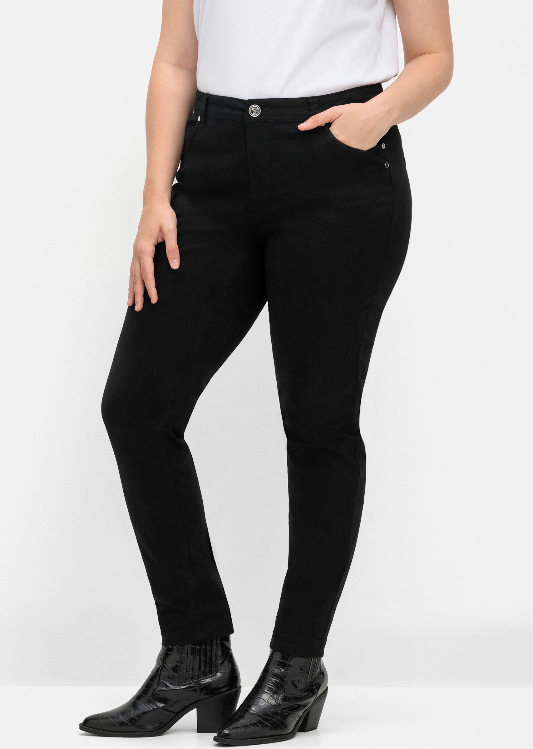 Sheego Jerseyhose Hose Innenbeinlänge ca. 79 günstig online kaufen