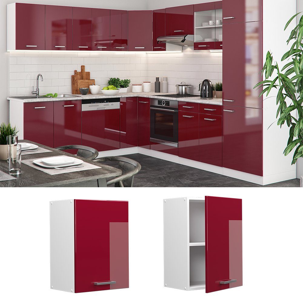 Vicco Hängeschrank R-Line, Bordeaux Hochglanz/Weiß, 45 günstig online kaufen