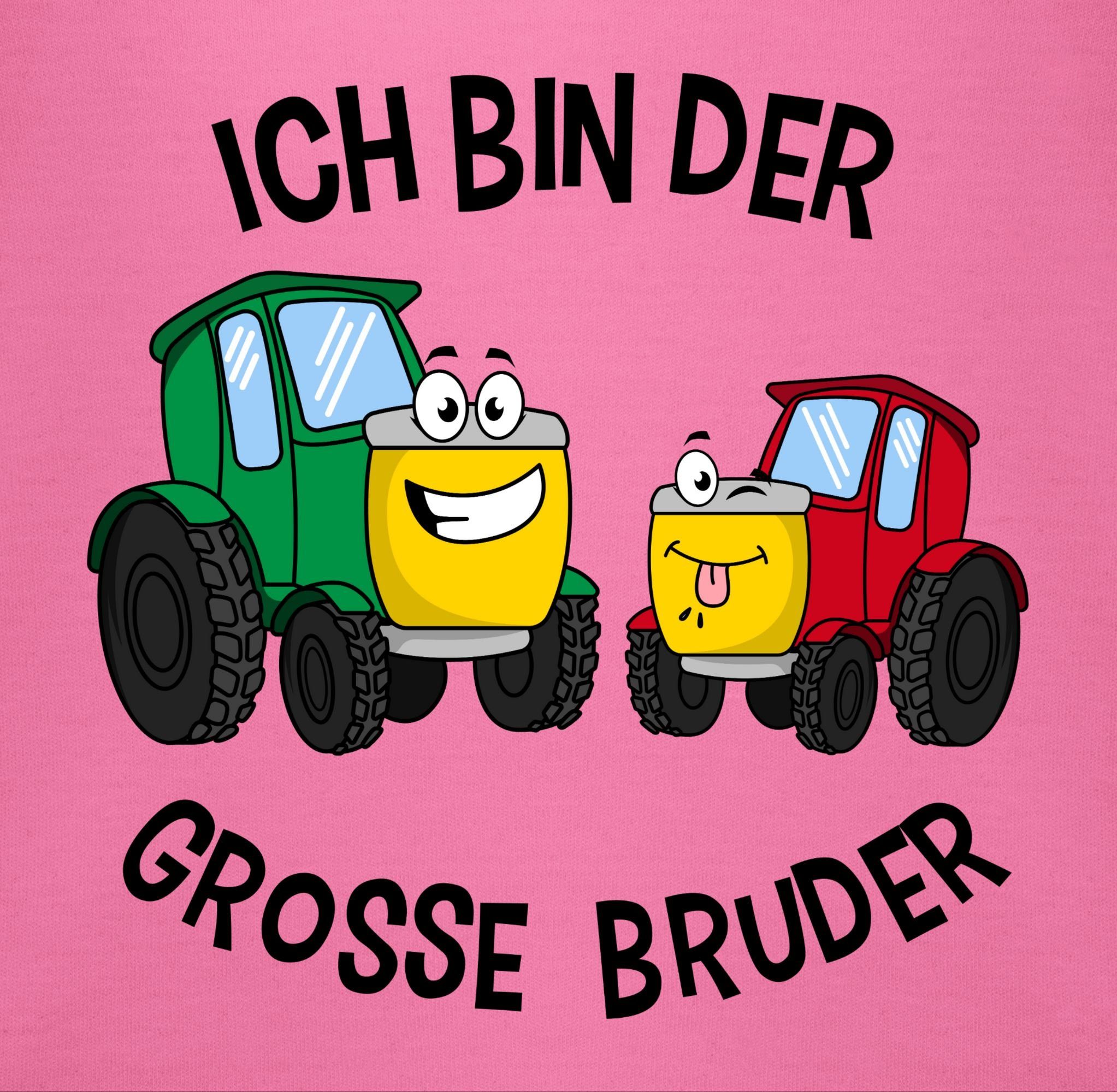 Shirtracer Sweatshirt Ich bin Bruder Pink Bruder Traktor grosse 2 Großer der