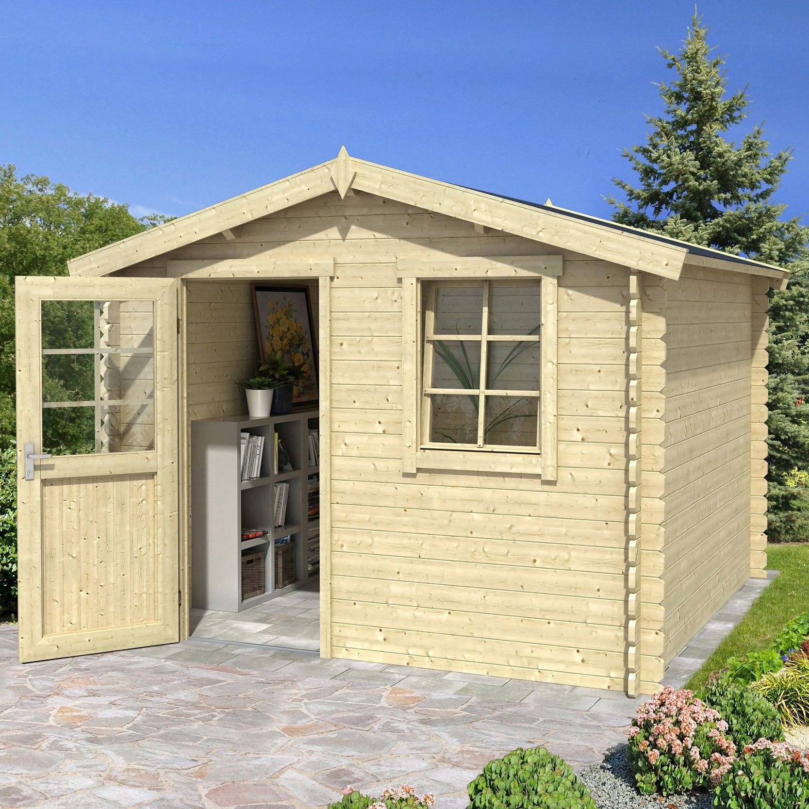 LASITA MAJA Gartenhaus Nina 175, BxT: 307x195 cm, Blockbohlenhaus 28mm