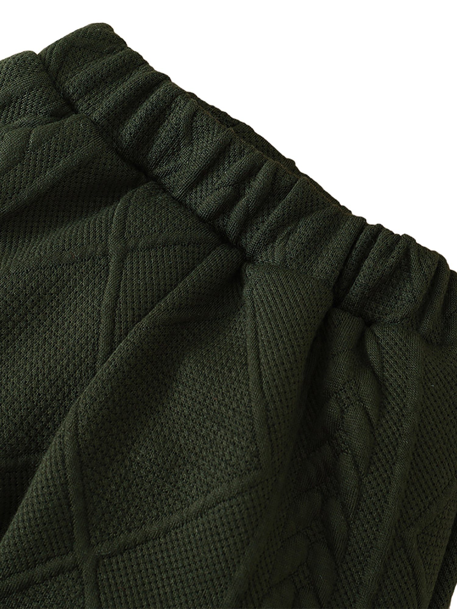 für & Unisex Bund Hose Pullover Schnappverschluss 2-tlg) mit und Top schrägem Sinn Kapuze Lapastyle Hose Baby Grün Linien, (Set, & elastischer