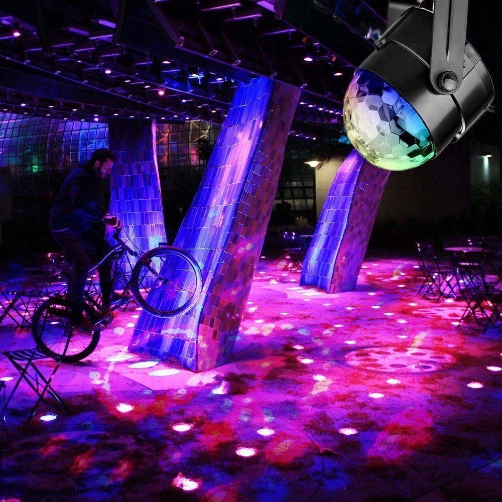 Rosnek LED Discolicht Kristall-/Sternlichter, DJ Bühne für Weihnachten Festival Club Parties, USB, RGB, RGB, rotierend, Stroboskop, Kristall-Lichter, Bar