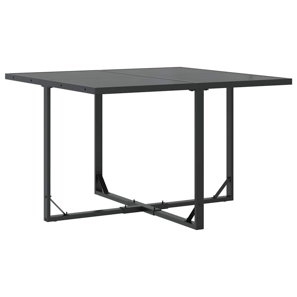 vidaXL Gartenlounge-Set Garten Essgruppe 9 pcs Schwarz Stahl, (9-tlg)