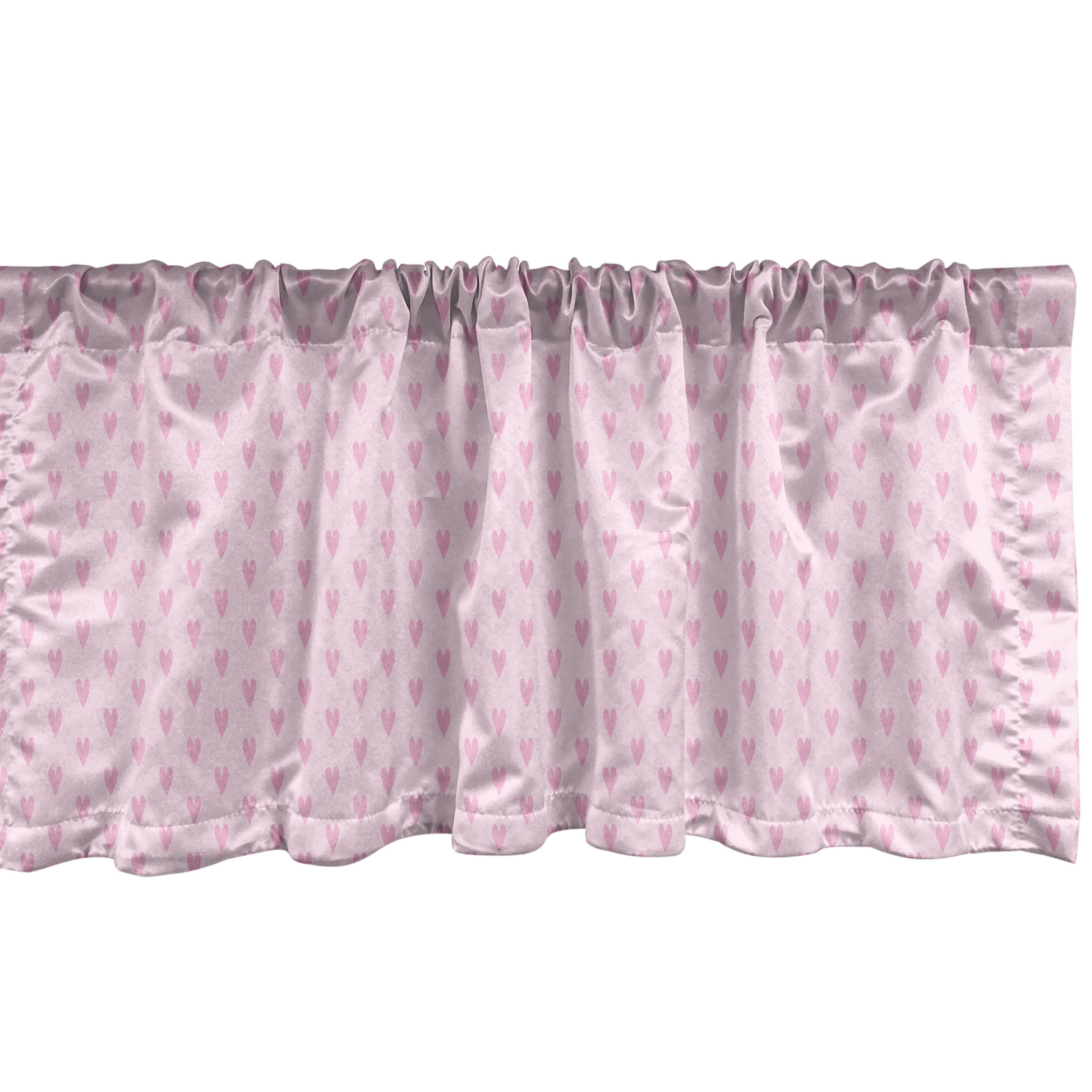 Scheibengardine Vorhang Volant für Küche Schlafzimmer Dekor mit Stangentasche, Abakuhaus, Microfaser, Vintage Valentine minimal Pinkish