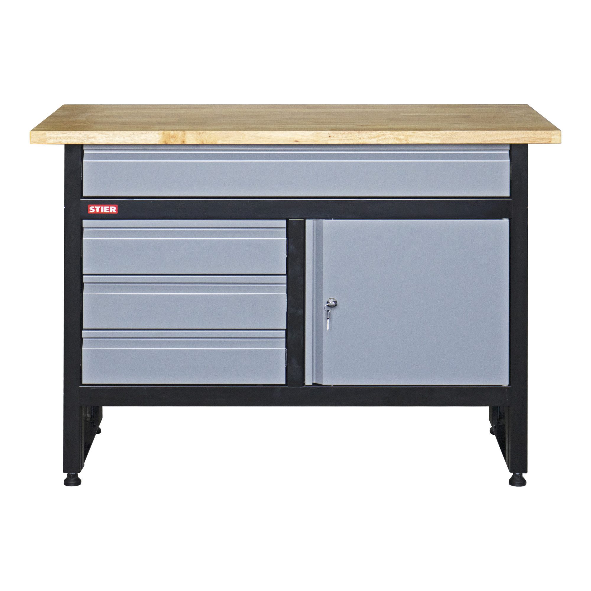 Stier Werkbank STIER Werkbank Basic 4 Schubladen Belastbarkeit 300 kg BxTxH 1200x600x