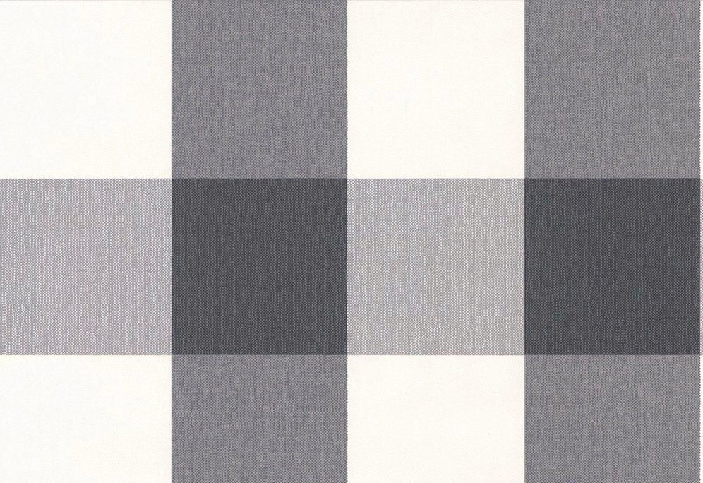 Textil kariert, Black Vliestapete grau/weiß Modern Tapete & walls White, living