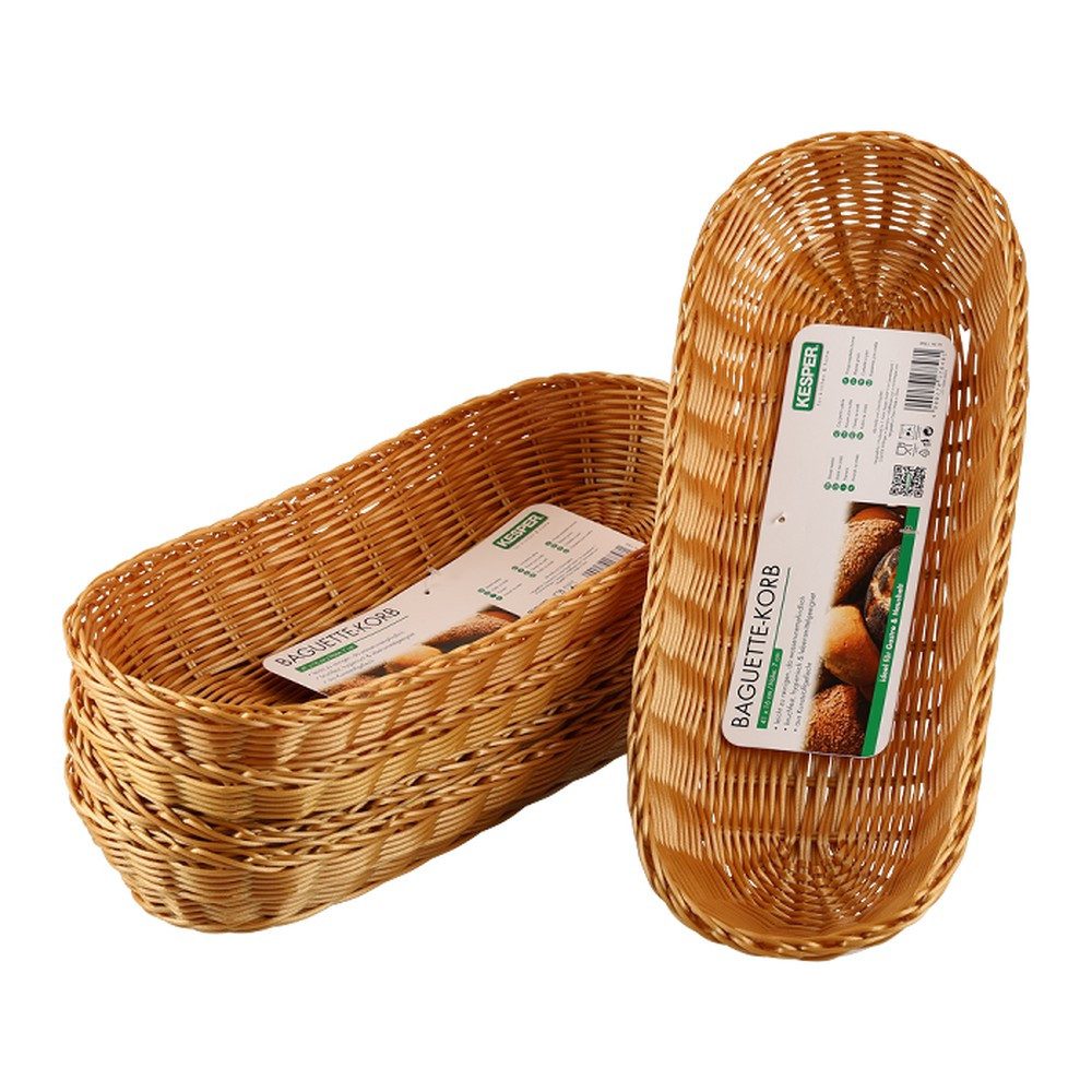 Kesper Brotkorb Baguette-Korb Kunststoff 5er Pack braun, Kunstleder, (1-tlg), Lebensmittelgeeignet, hitzebeständig bis 70°C