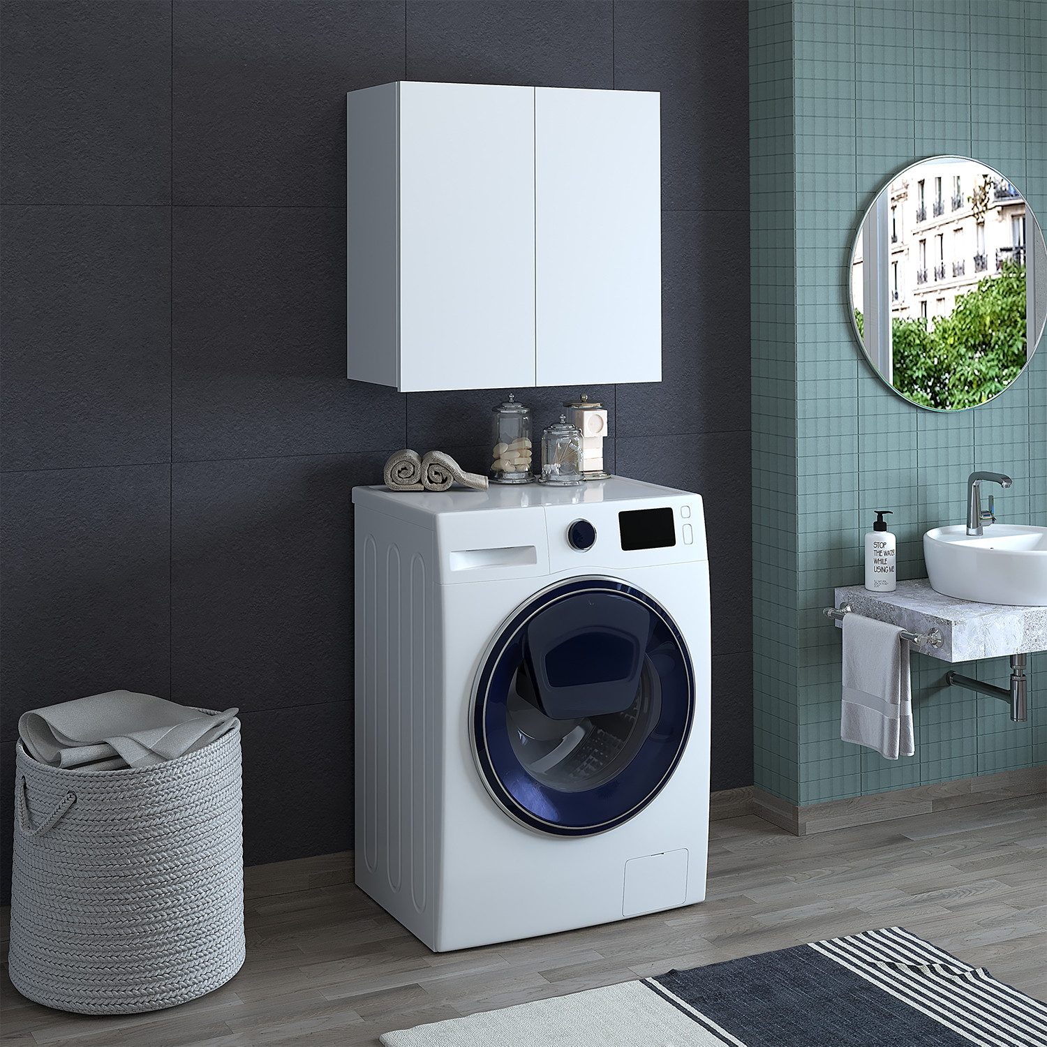 Roomart Waschmaschinenumbauschrank MK3-UM2-UM01 (Waschmaschinenschrank Badr günstig online kaufen