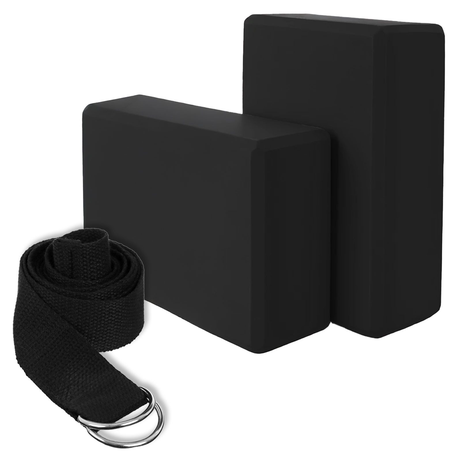 KVOTA Yogablock 2er Set mit Gurt – 23x15x7,5 cm – Yogablöcke für Yoga & Pilates, (3-tlg), stabil, rutschfest & leicht