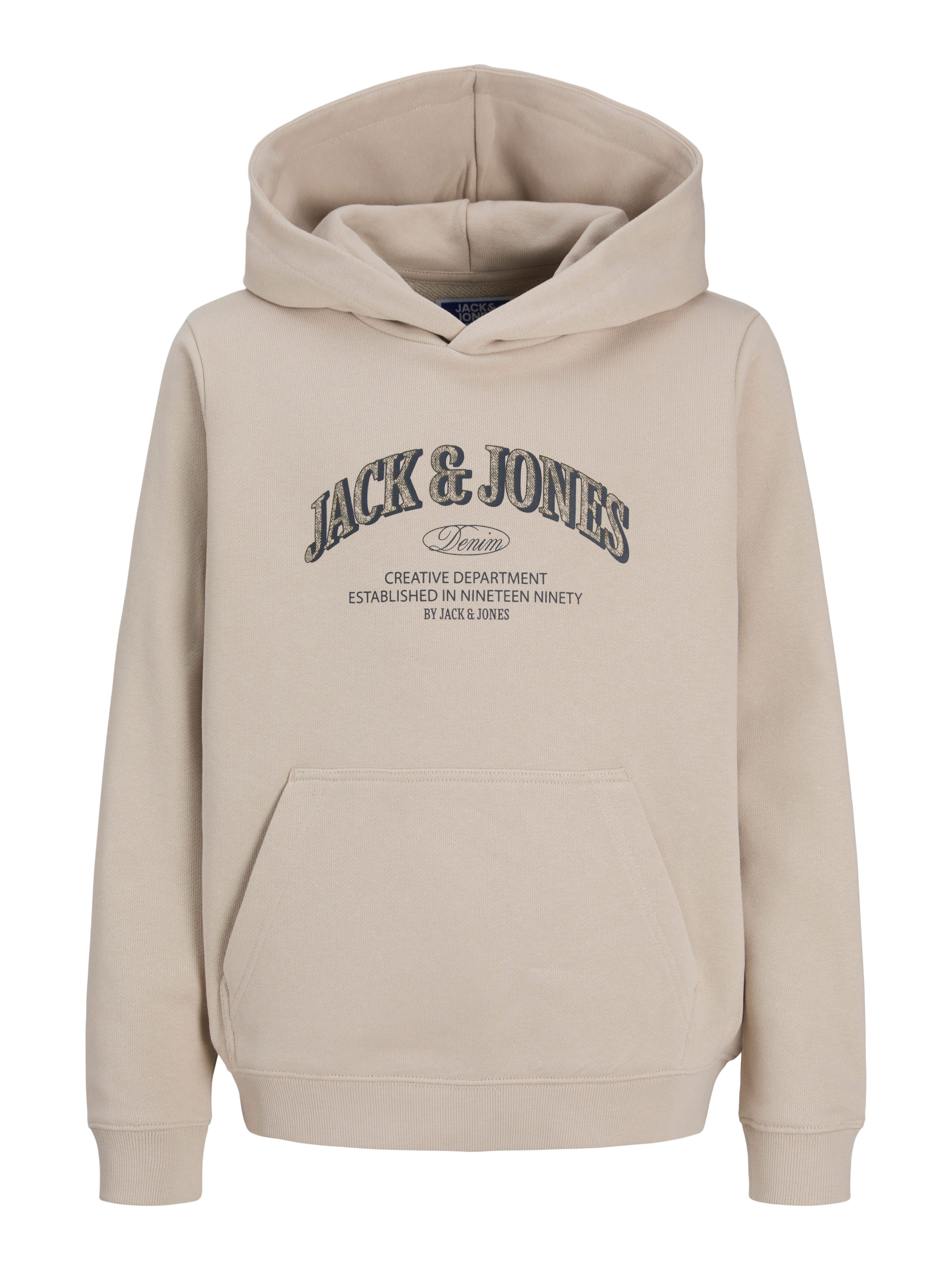 Jack & Jones Junior Kapuzensweatshirt JJEDENVER LOGO SWEAT HOOD JNR Baumwollmischung, locker geschnitten – Bild 5 von 5