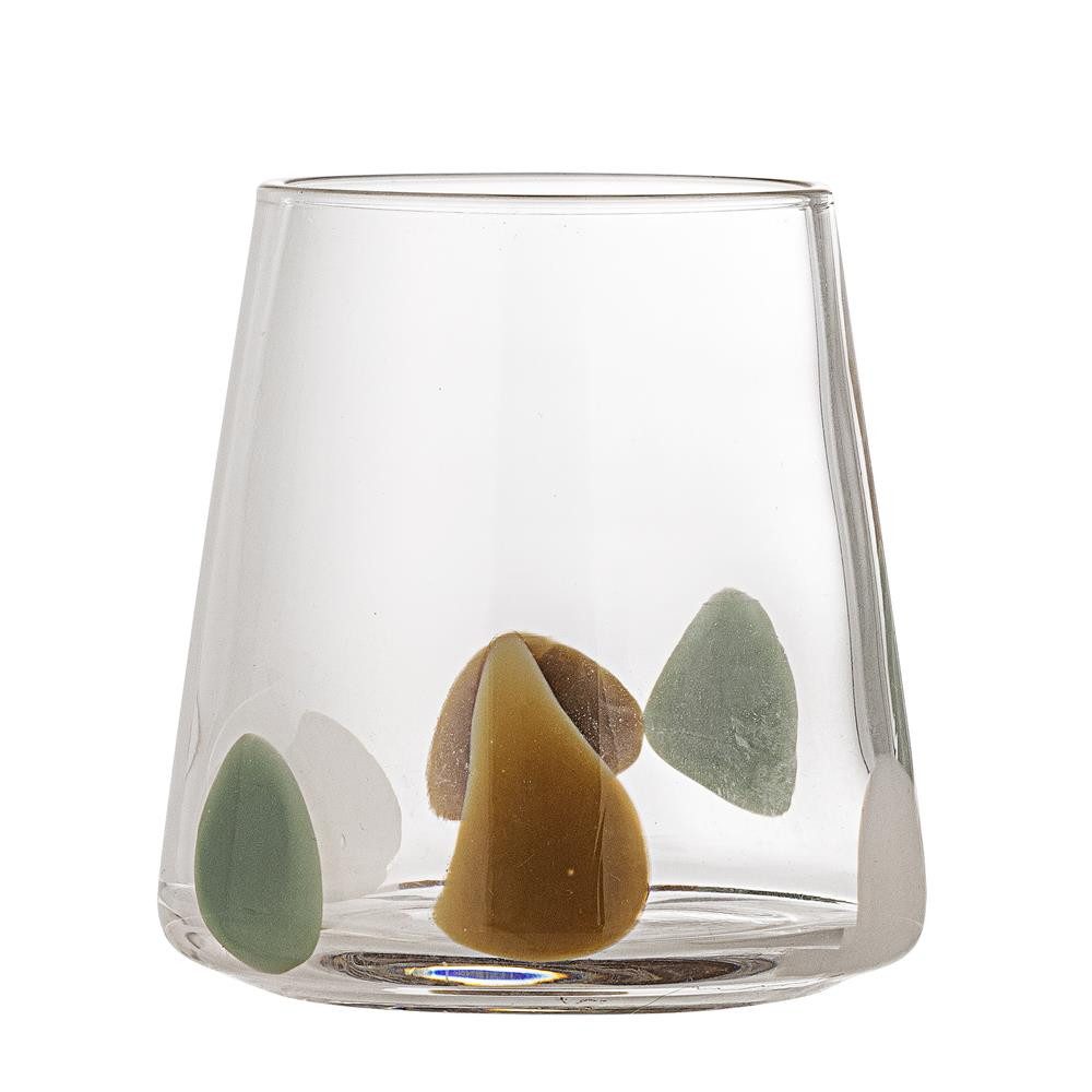 Bloomingville Glas Gildor Trinkglas Braun, Glas, 380 ml Glas Wasserglas mit einzigartigen Farbeinschlüssen