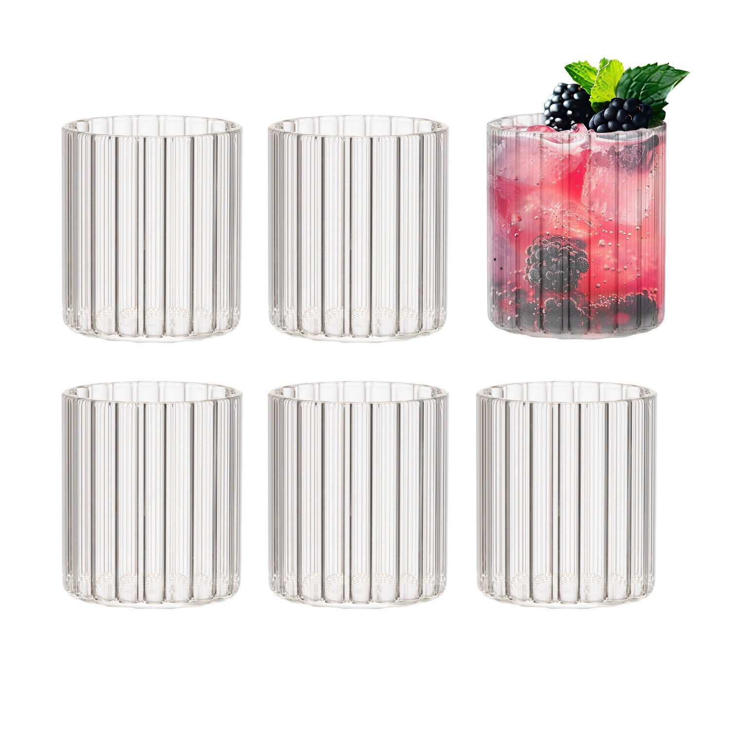 Glas Stripe Riffel Glas