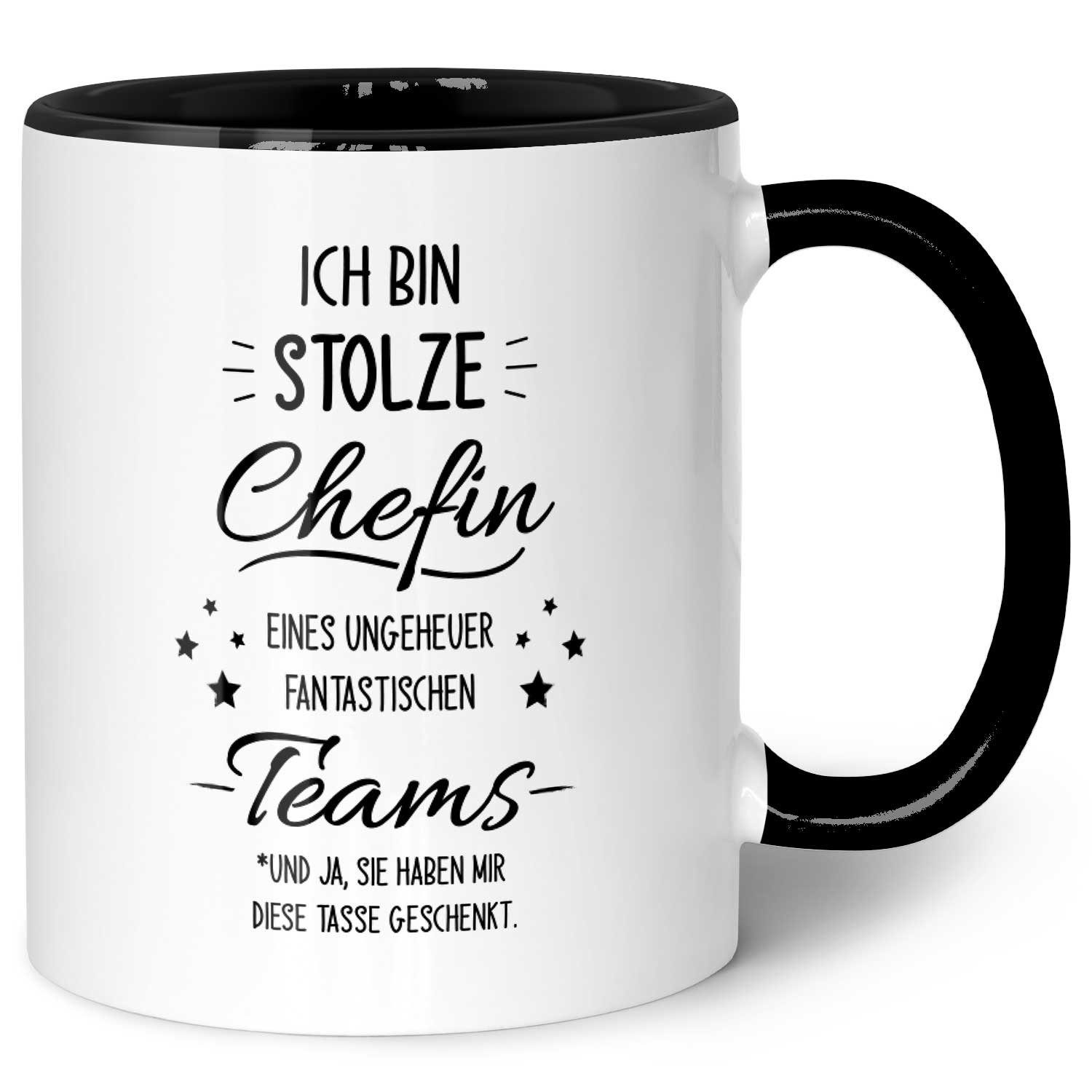 Tasse mit Spruch - Stolze Chefin - Langlebiger Druck - Lustiges Geschenk