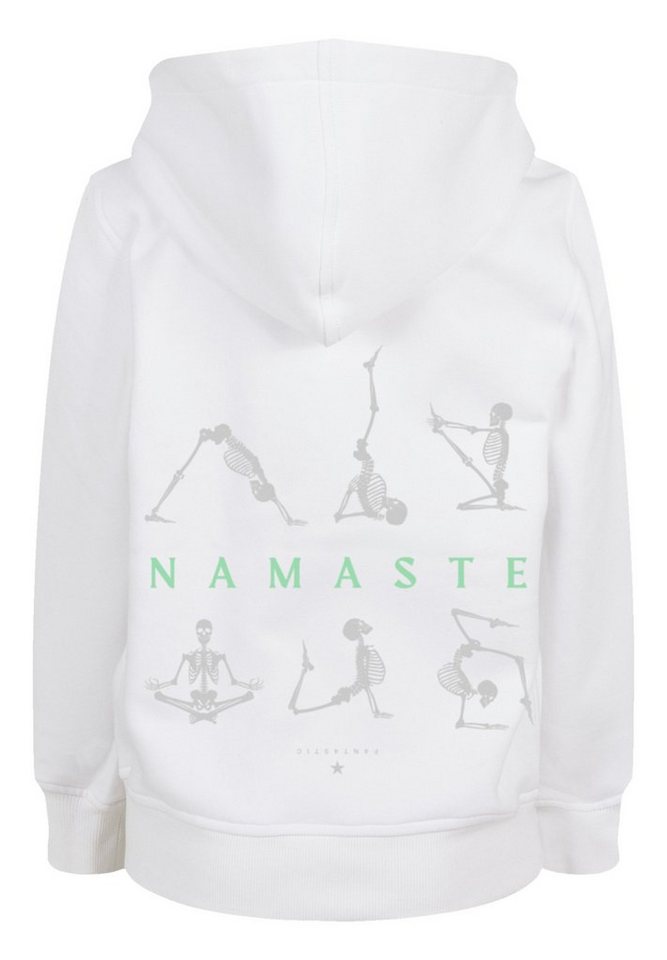 F4NT4STIC Hoodie Namaste Yoga Skelett Halloween Print, Sehr weicher  Baumwollstoff mit hohem Tragekomfort