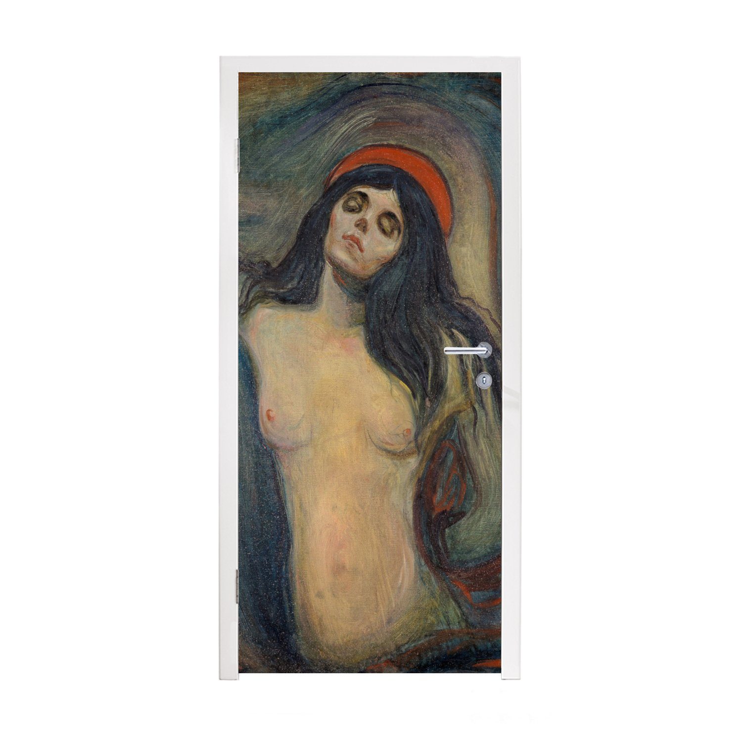 MuchoWow Türtapete Madonna - Edvard Munch, Matt, bedruckt, (1 St), Fototapete für Tür, Türaufkleber, 75x205 cm
