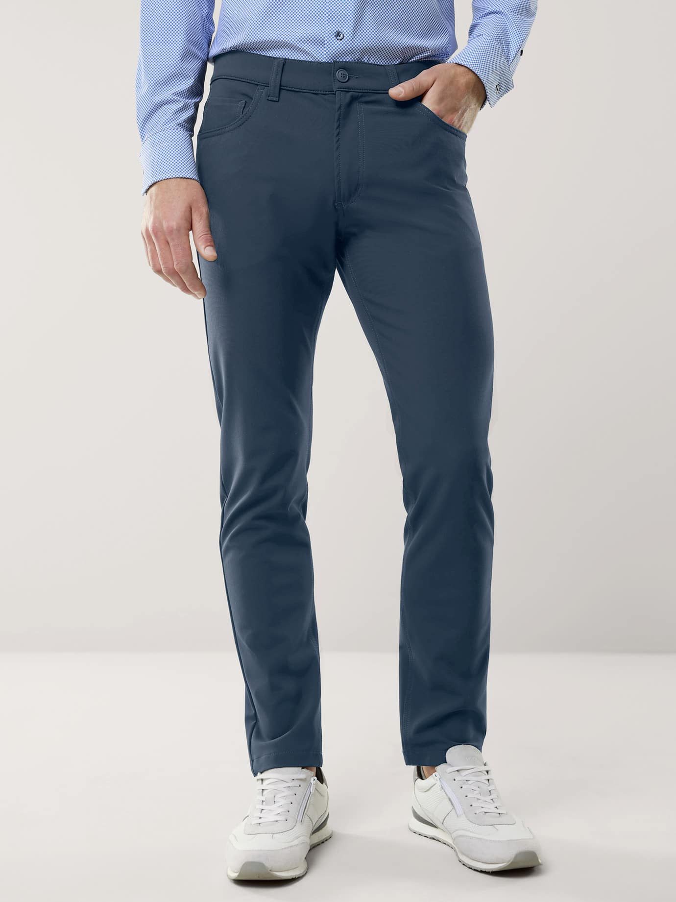 Walbusch 5-Pocket-Hose Herren Modern Fit Five Pocket Hose 360° Stretch knitterfrei Wasserabweisend, schnelltrocknend, pflegeleicht, Flex-Bund
