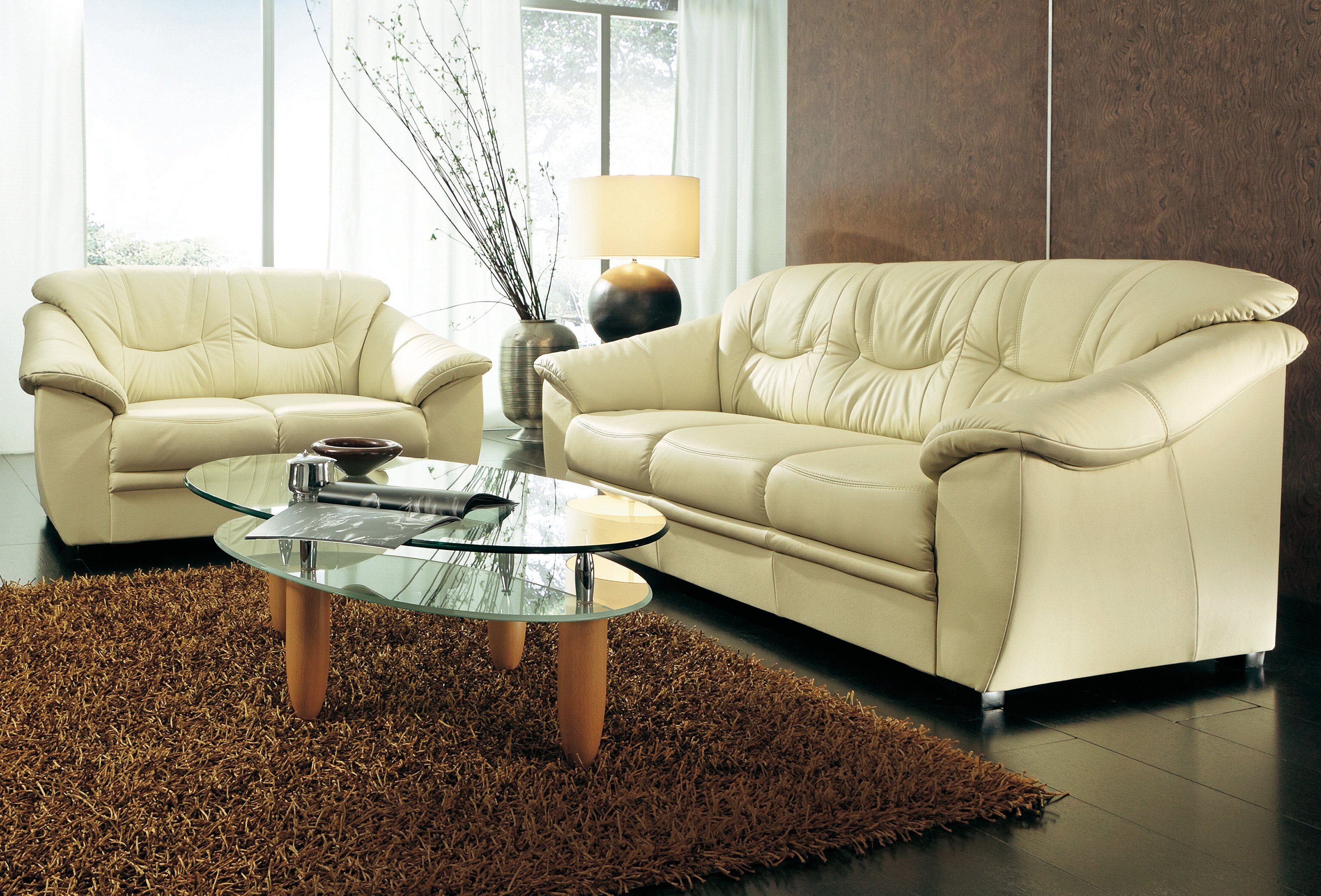 sit&more Polstergarnitur Top Savona, NaturLEDER® (2-tlg), bestehend aus je einem 2- und 3-Sitzer, Federkern