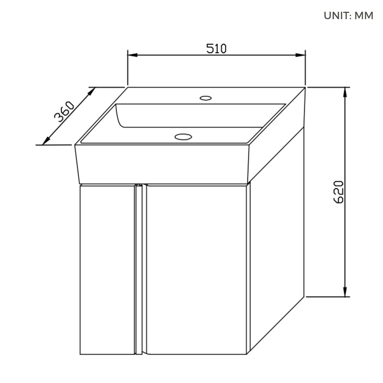 BRIDGE BENO Badmöbel-Set 50 cm Wandbadezimmer-Schrank günstig online kaufen