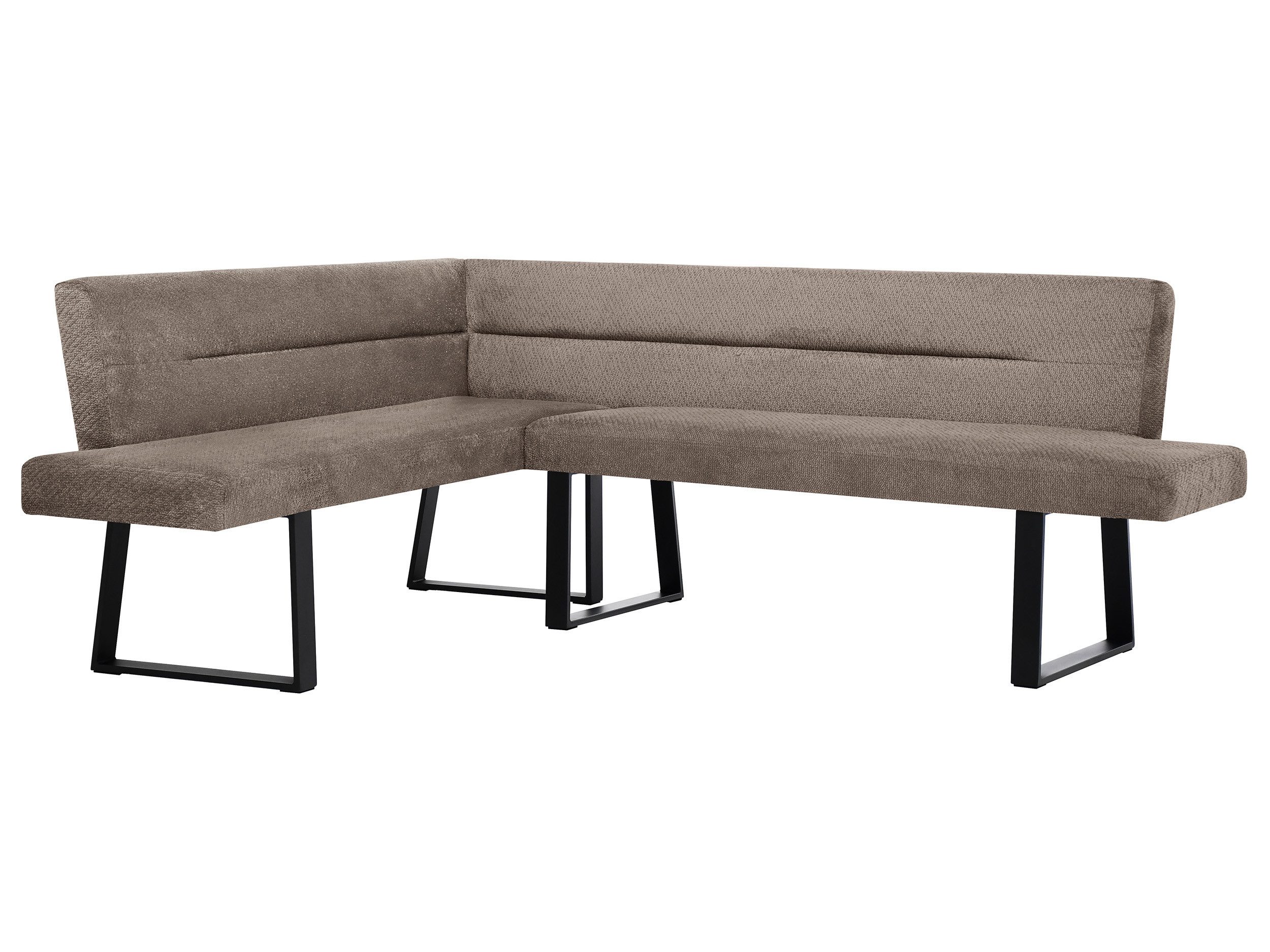 Beautysofa Eckbank CRESTO (Polsterbank für Esszimmer und Küche, Ecksofa für das Esszimmer mit schwarzen Metallbeinen), moderne Esszimmerbank für die ganze Familie