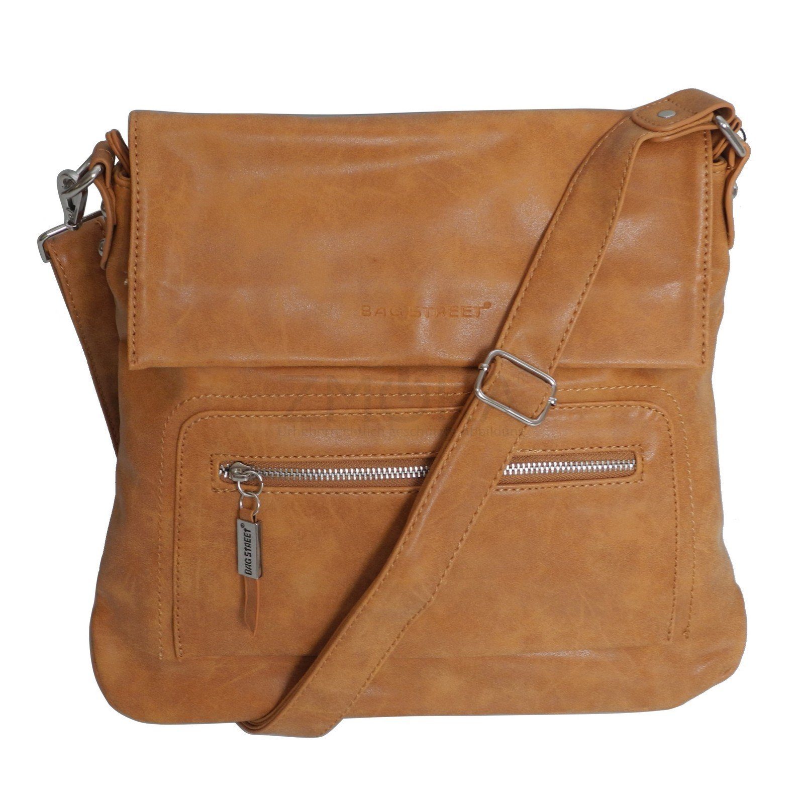 BAG STREET Handtasche Bag Street - Damen Messengerbag Damentasche Umhängetasche Auswahl Cognac