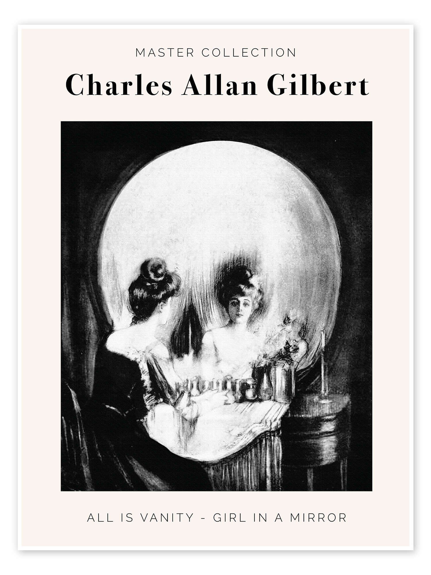 Posterlounge Poster Charles Allan Gilbert, All is Vanity – Girl in a Mirror, Wohnzimmer Malerei