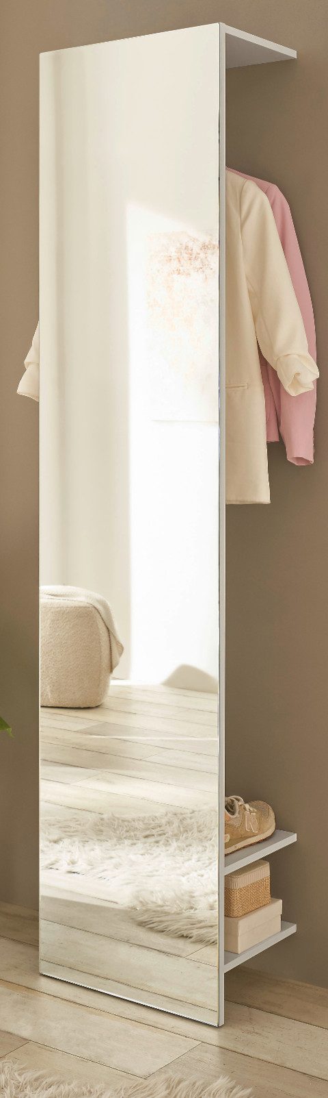 Furn.Design Kompaktgarderobe Center (Flurgarderobe in weiß matt, 50 x 200 c günstig online kaufen