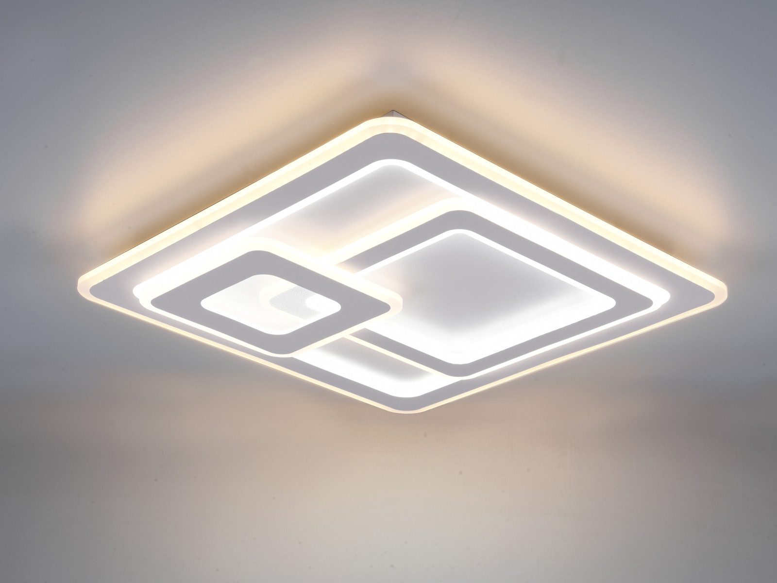 TRIO Leuchten LED Deckenleuchte leuchtstark mit 9.250 Lumen, 51cm, Dimmfunktion, LED fest integriert, Warmweiß, Neutralweiß, Tageslichtweiß, Große Tageslicht-Lampe flach mit Fernbedienung & Nachtlicht