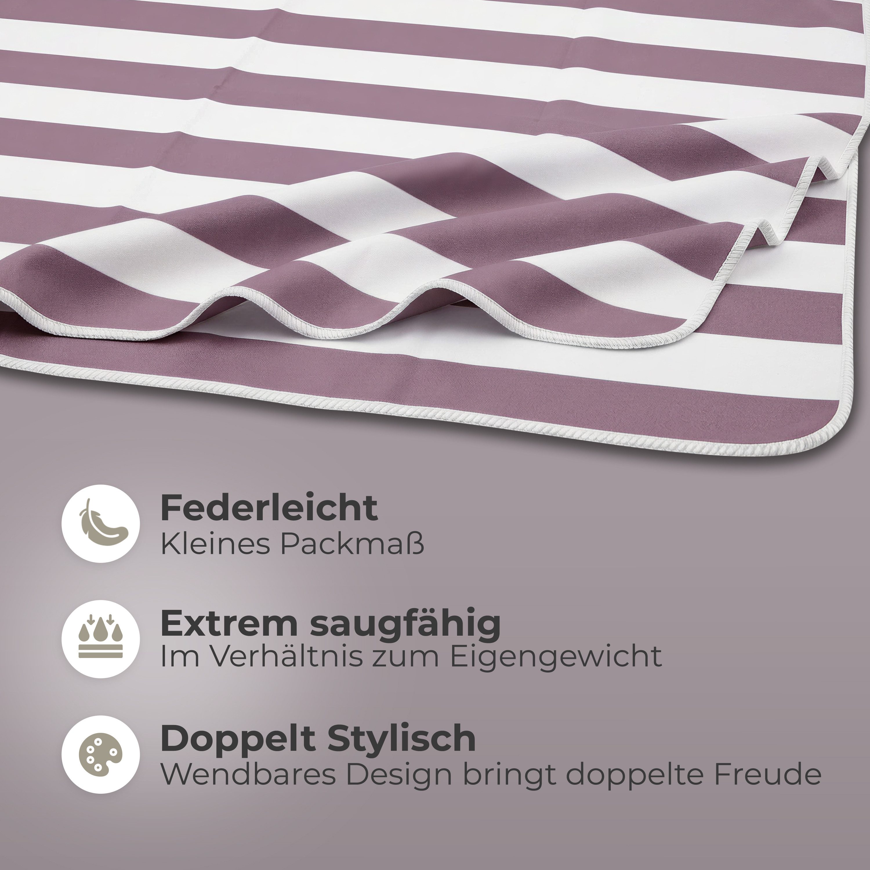 NirvanaShape Strandtuch Reise Handtuch Strandtuch XXL - Strandhandtuch, Mikrofaser Badetuch – Bild 3 von 5