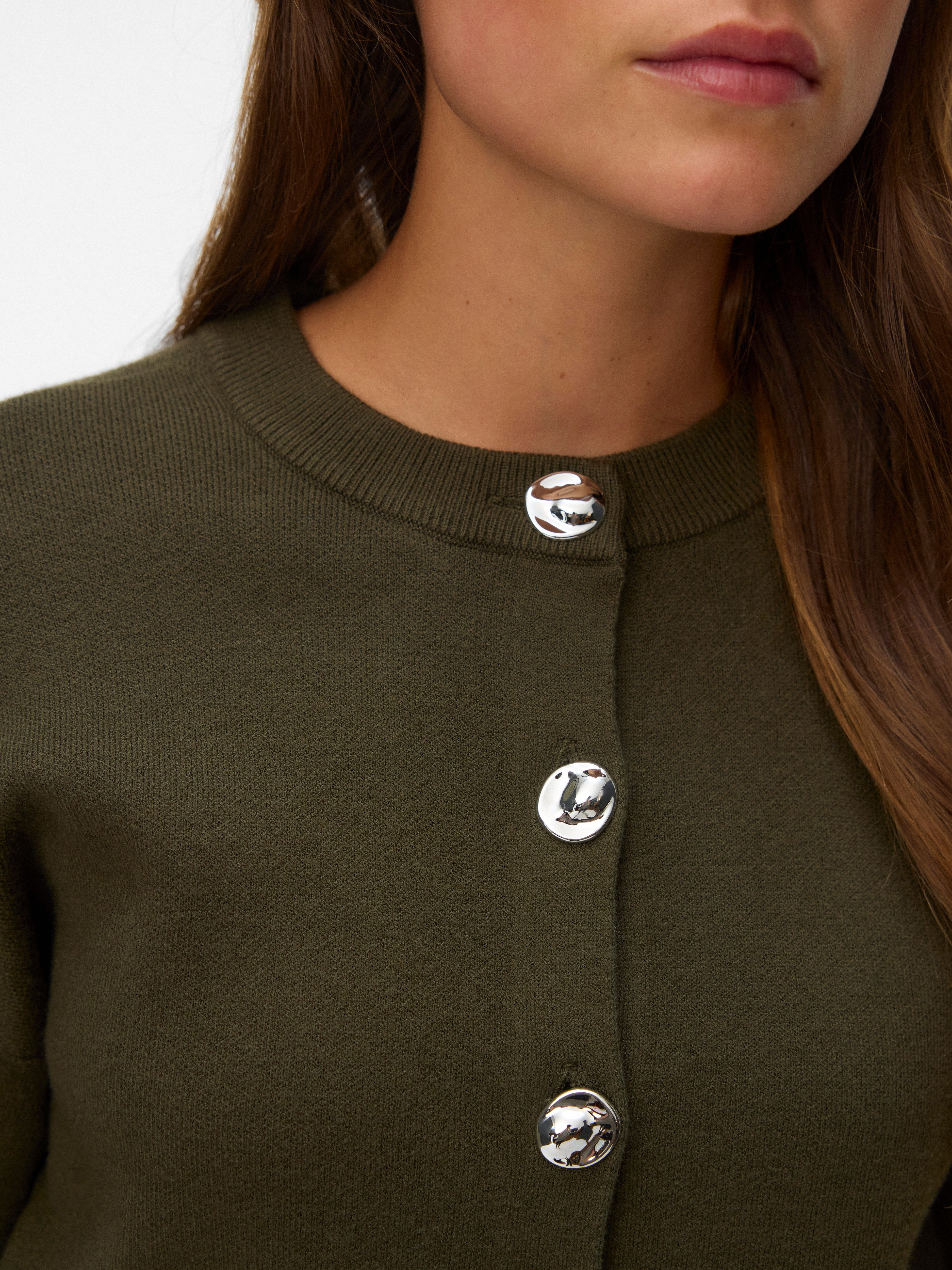 Vero Moda Strickjacke VMNOELLA LS O-NECK CARDIGAN BOO Materialmix – Bild 3 von 5