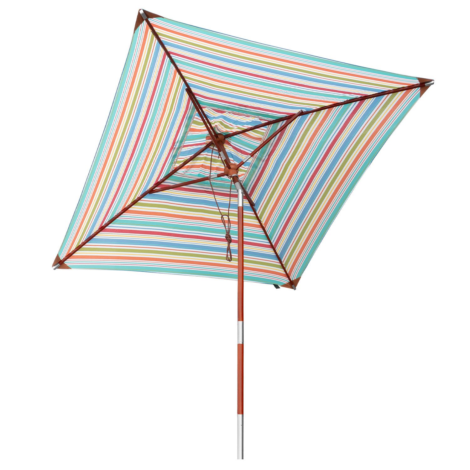 anndora-sonnenschirm Sonnenschirm 2 x 2 Meter 7 farbig gestreift, LxB: 200x200 cm, witterungsbeständiger Olefin Stoff - hohe Farbbeständigkeit