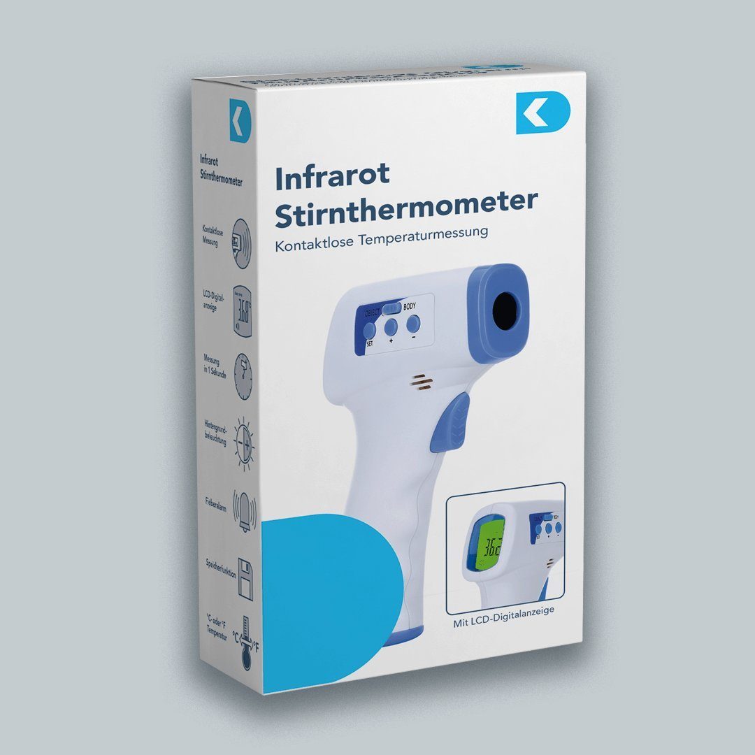 DK medical Infrarot-Fieberthermometer kontaktloses Infrarot Stirnthermometer, Ideal für Säuglinge,Kinder und Erwachsene