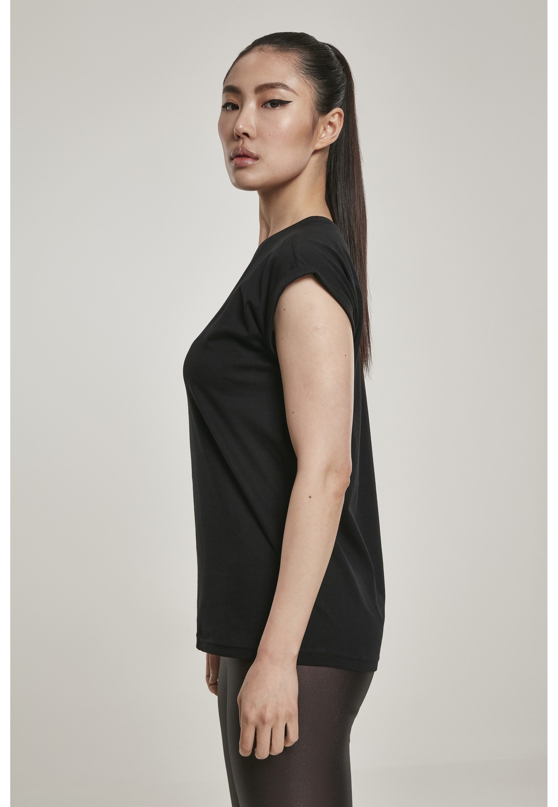 URBAN CLASSICS Kurzarmshirt Urban Classics Damen Ladies Organic Extended Shoulder Tee (1-tlg)