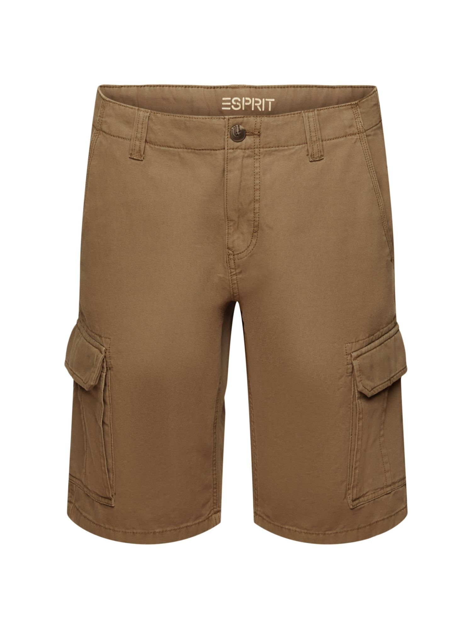 100% GREEN Esprit Cargoshorts, (1-tlg) Baumwolle Shorts KHAKI