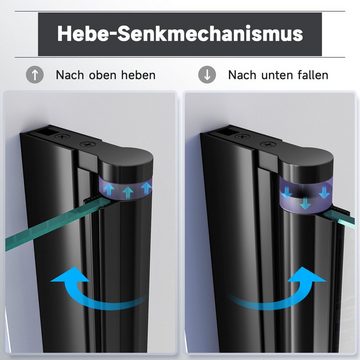 SONNI Dusch-Falttür Duschtür Nischentür Falttür Schwarz Duschkabine Duschabtrennung, ESG Nano Glas