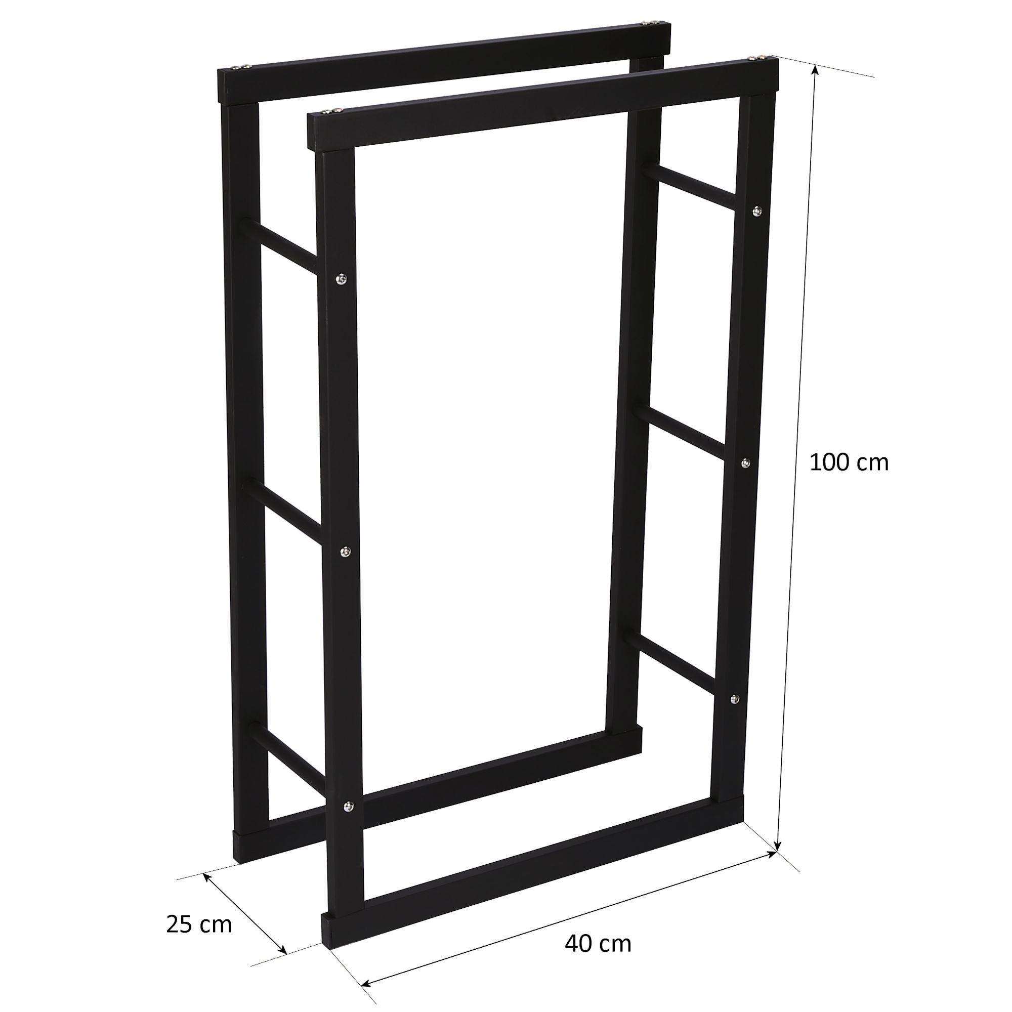 cm, Außen, BxTxH:40.00x25.00x100.00 Innen für Brennholzregal 25 Kaminholzregal Zelsius 100 und x x cm 40