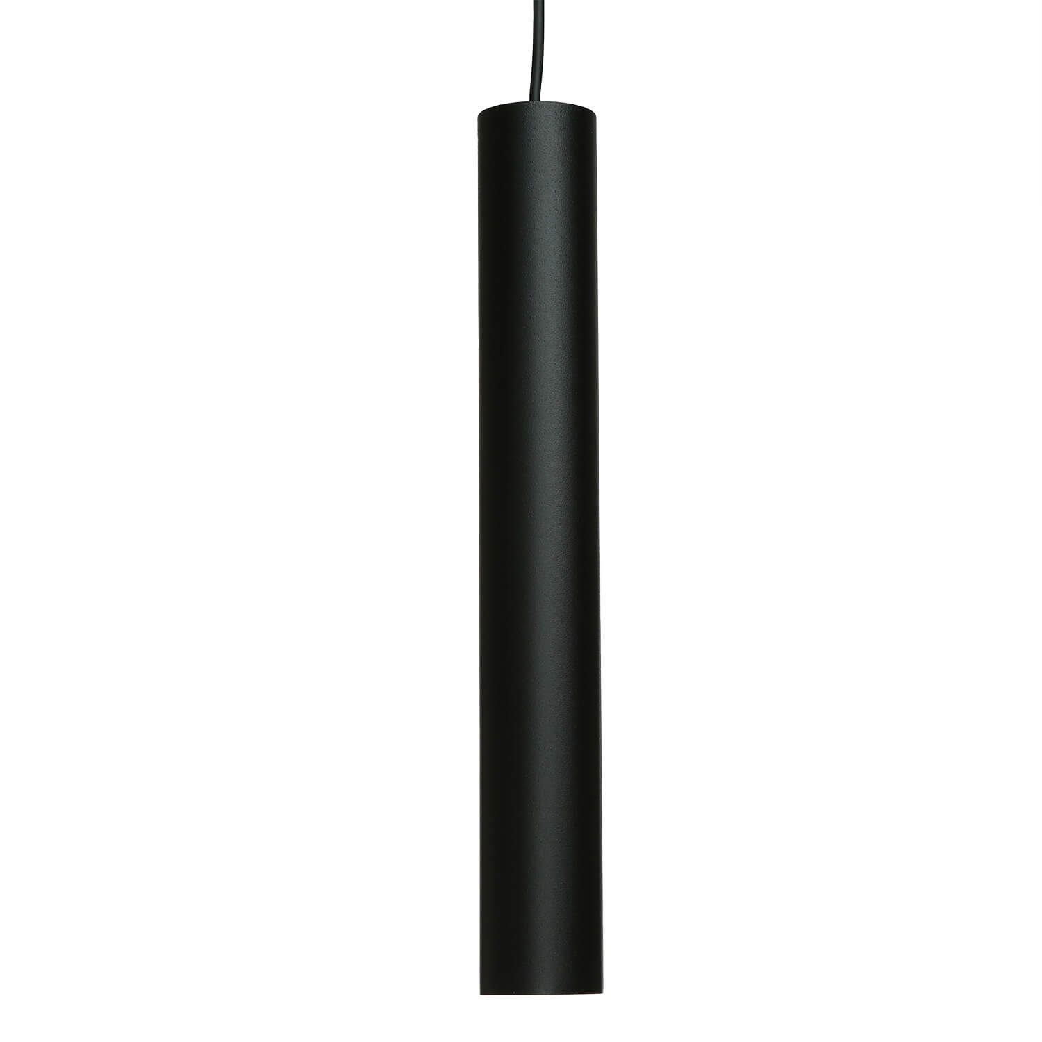 Licht-Erlebnisse Pendelleuchte EYE, ohne Leuchtmittel, Zylinder schmal Ø 5,5 cm Metall Schwarz höhenverstellbar GU10
