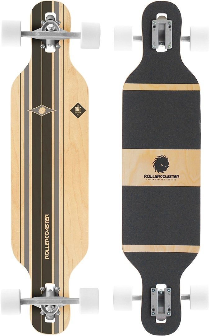 Longboard PALMS + STRIPES + FEATHERS THE ONE EDITION Drop Through Longboard