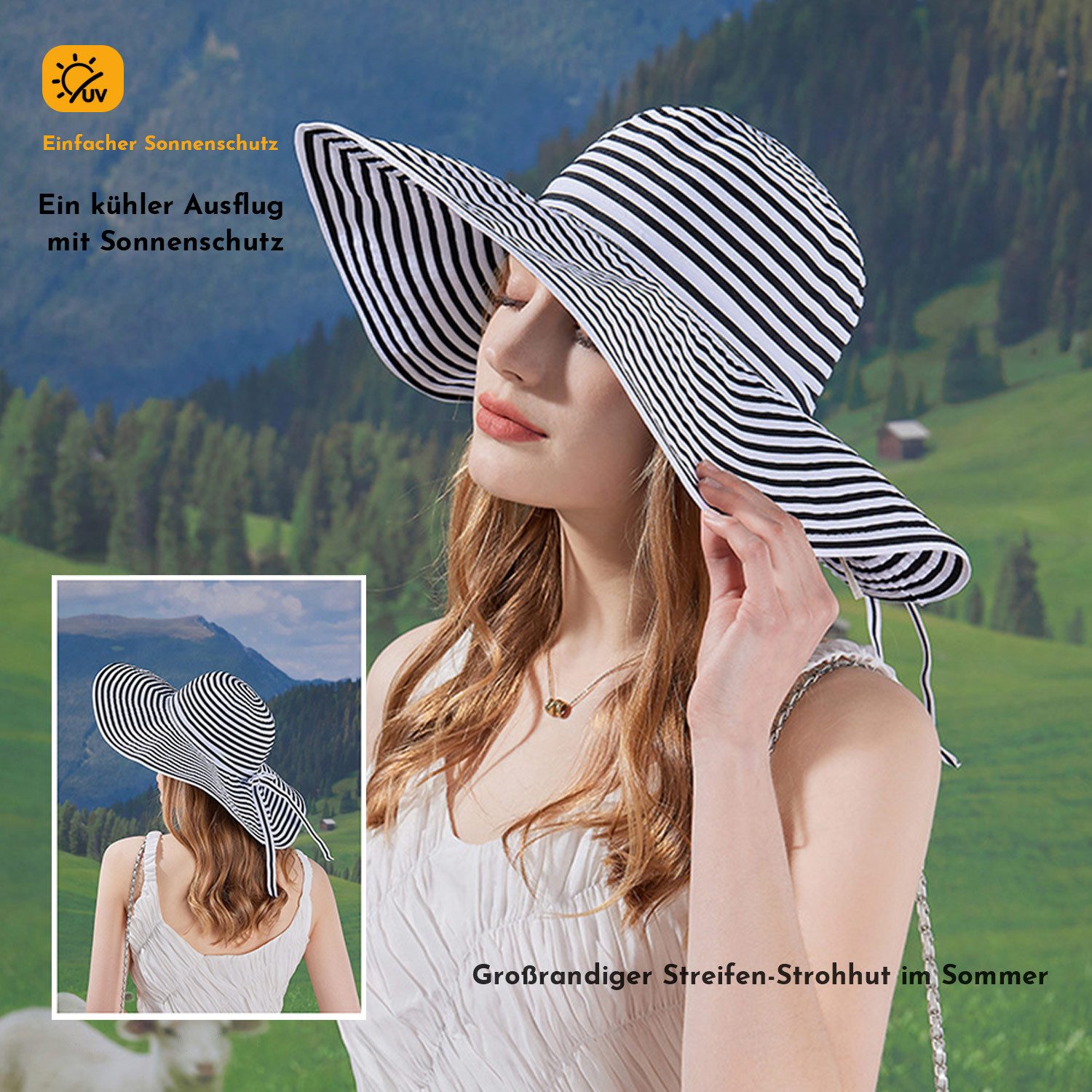Refttenw Sonnenhut Einstellbar Sonnenhut mit breiter günstig online kaufen