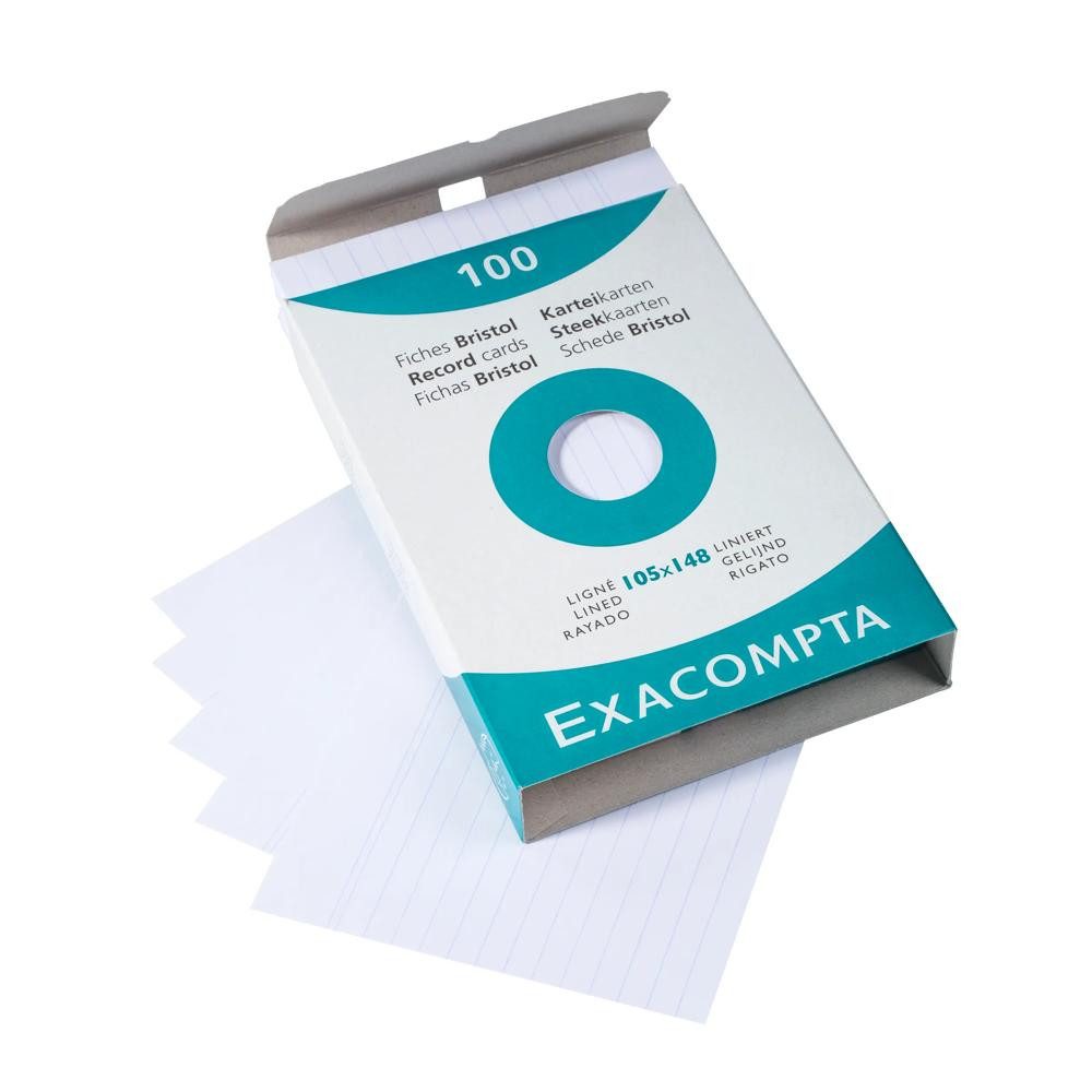 EXACOMPTA Karteikarten Exacompta Karteikarten A6 liniert weiss 100St