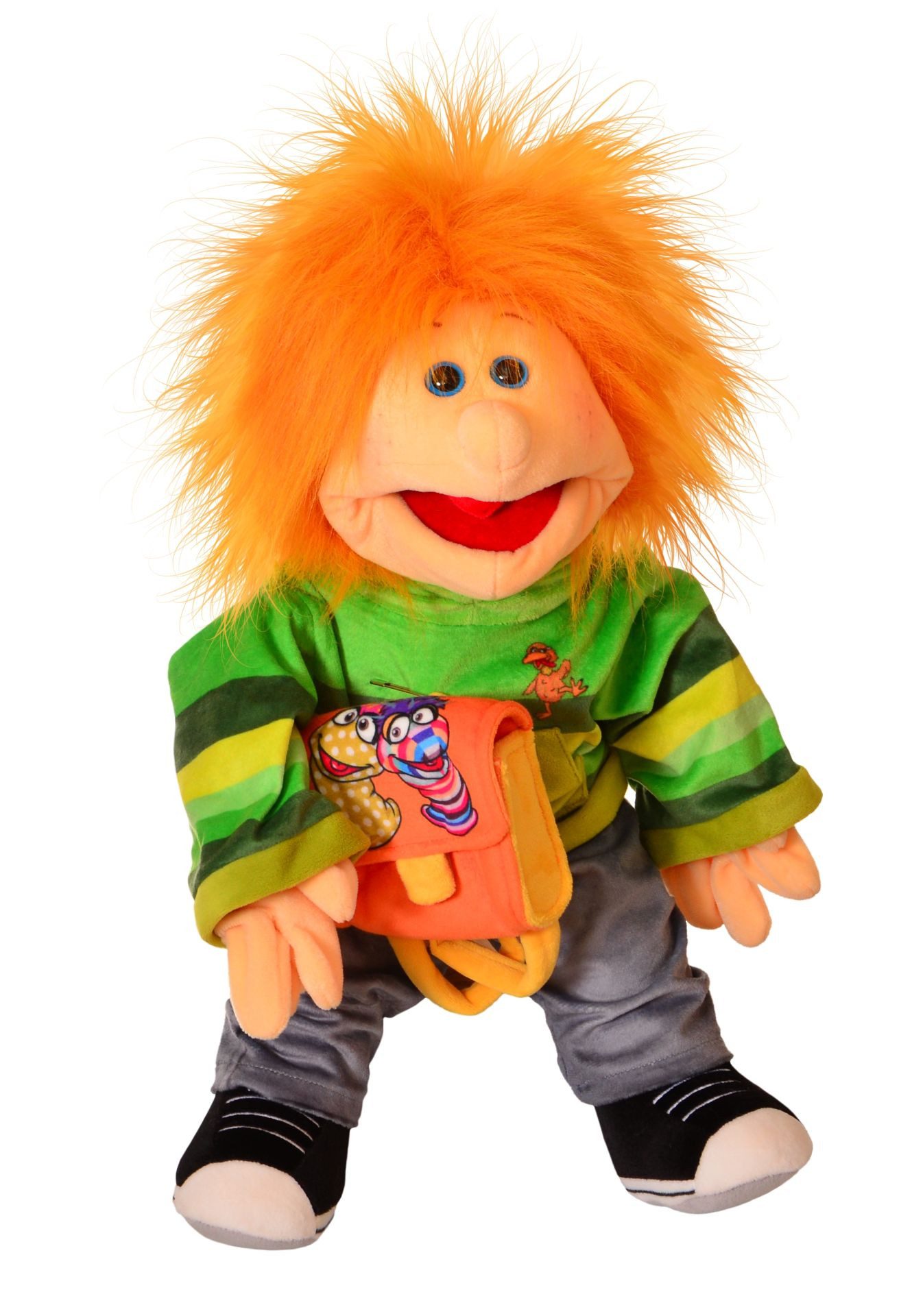 Living Puppets Handpuppe Mattis – 45 cm Puppenjunge mit Schulranzen