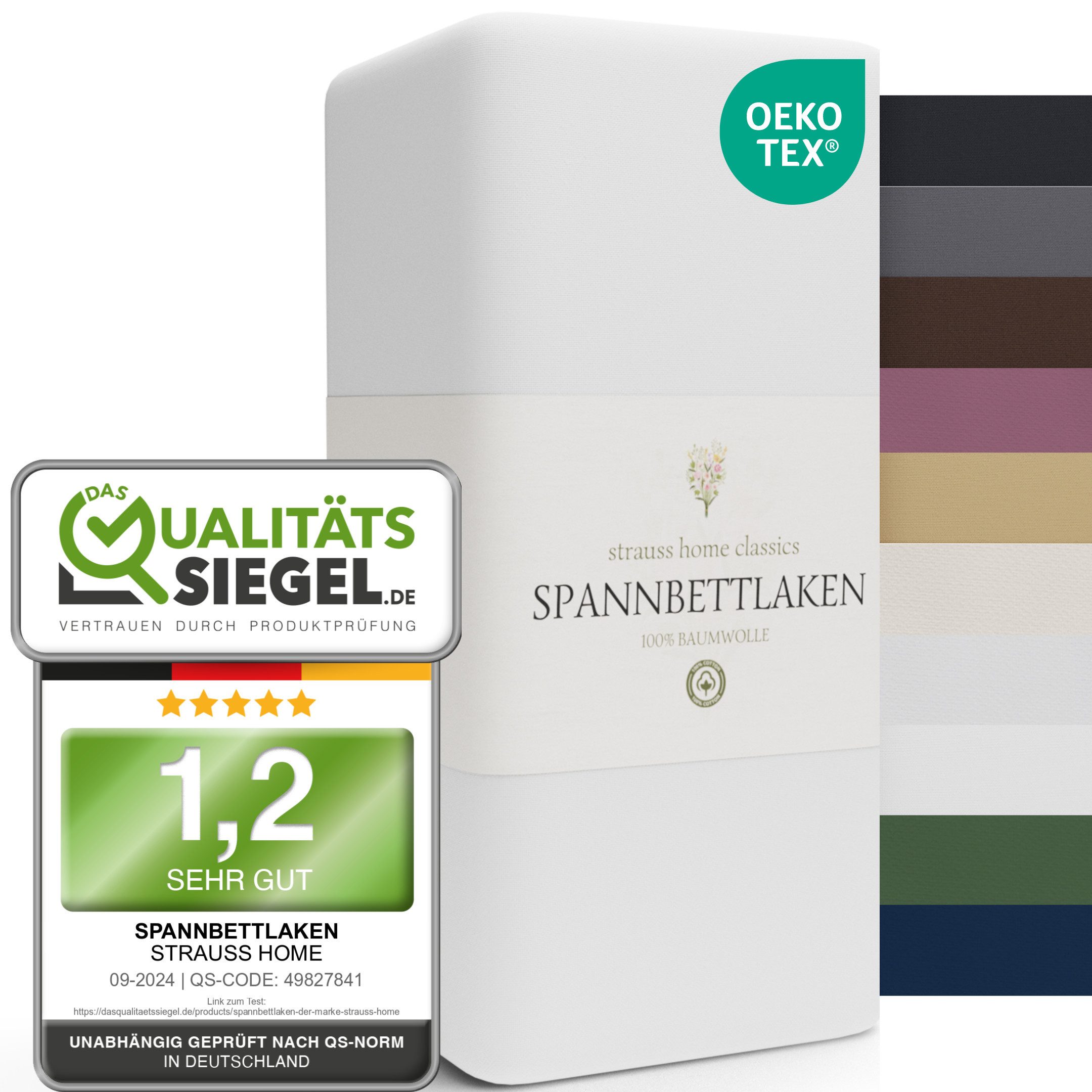 Strauss Home Spannbettlaken Premium, Gummizug: Rundumgummi, günstig online kaufen