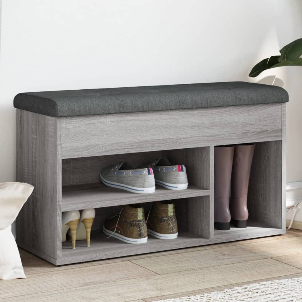 vidaXL Sitzbank Schuhbank Grau Sonoma 82x32x45,5 günstig online kaufen
