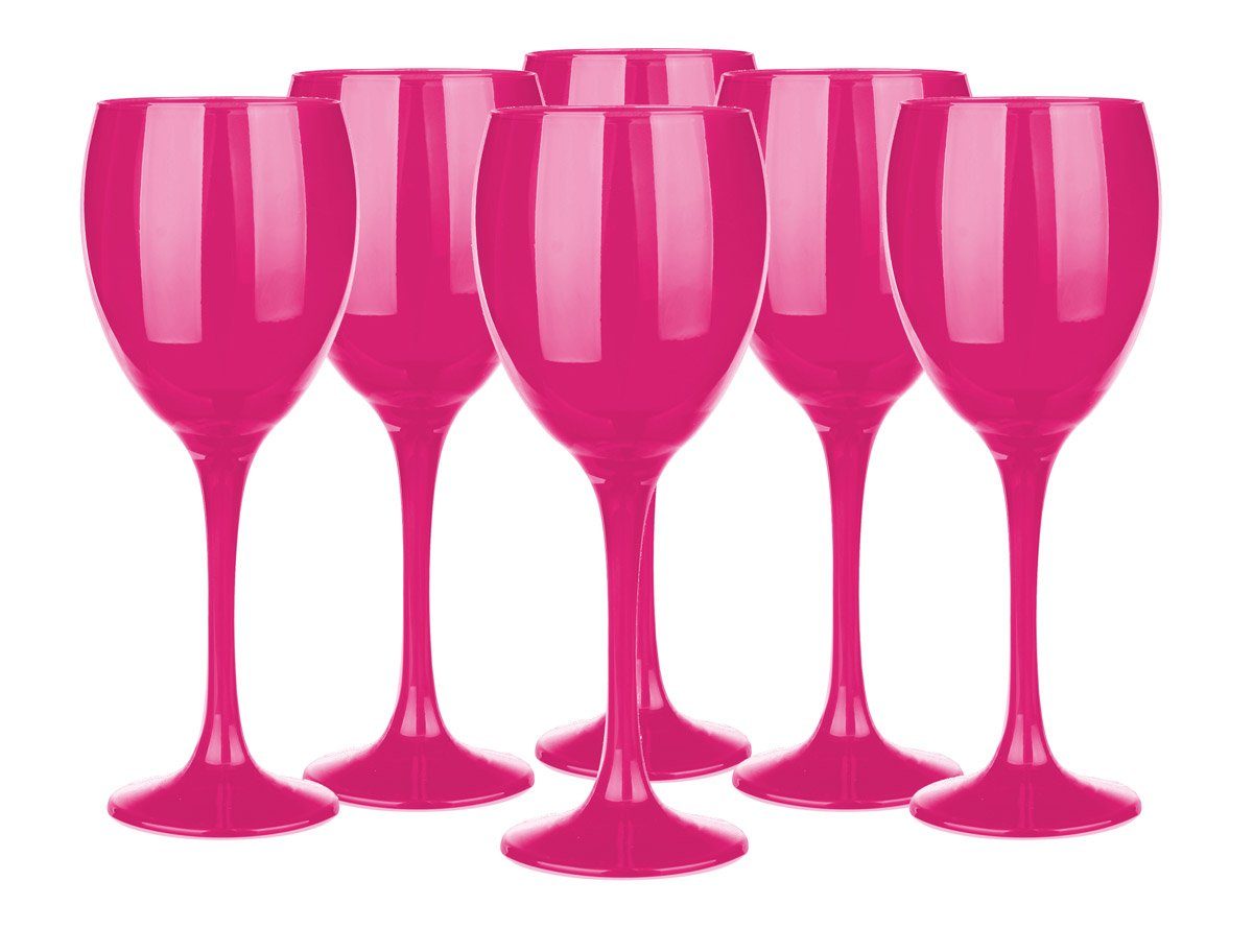 Sendez Gläser-Set 6 Weingläser 300ml Weinglas Rotweingläser Weißweingläser Pink, Glas