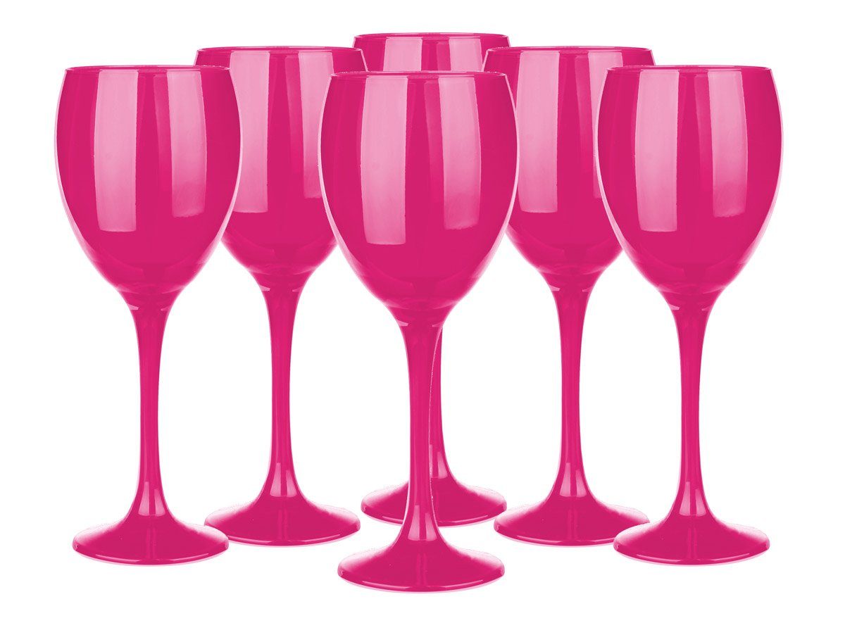 Gläser-Set 6 Weingläser 300ml Weinglas Rotweingläser Weißweingläser Pink