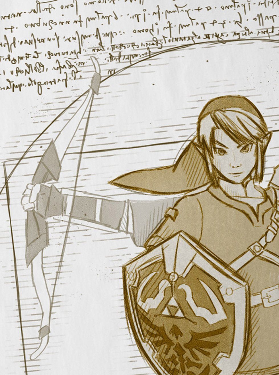 style3 T-Shirt Vitruvianischer Link zelda snes nes legend ocarina günstig online kaufen