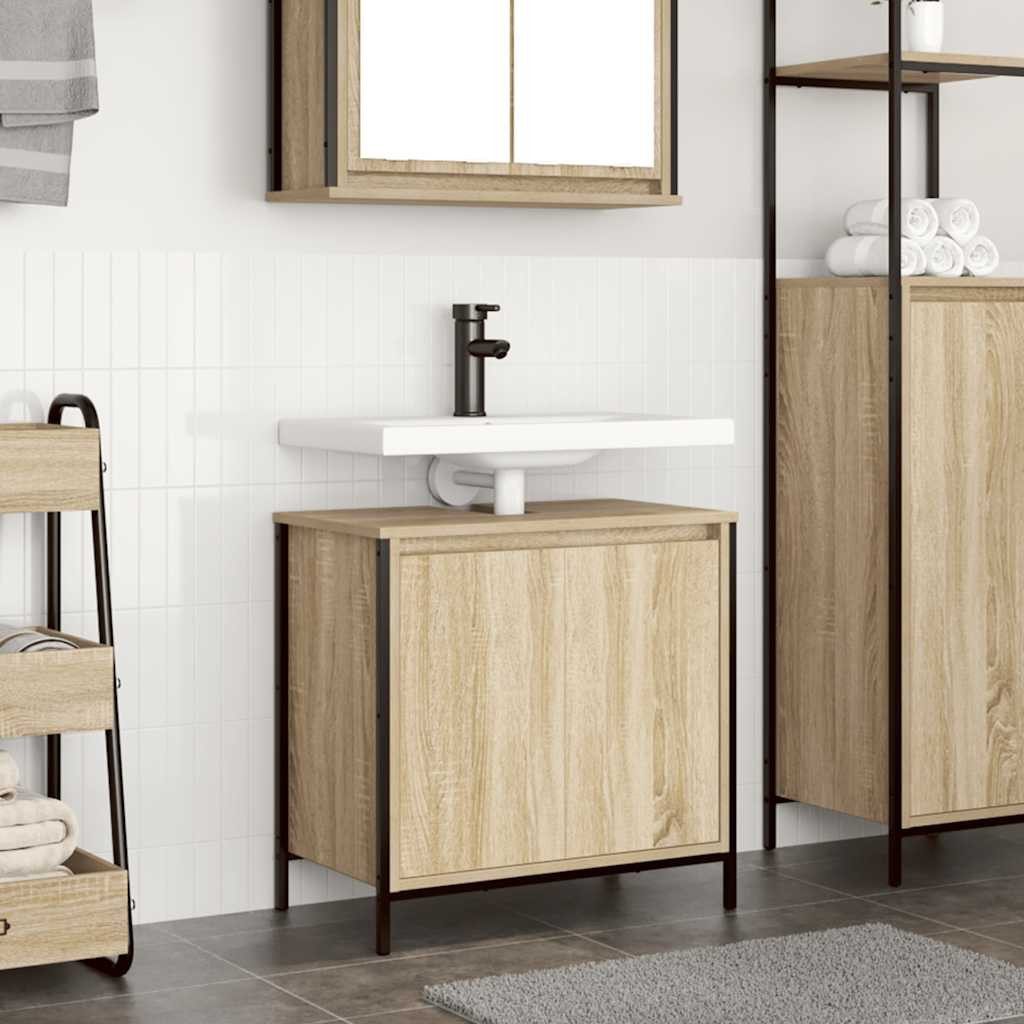 vidaXL Badezimmerspiegelschrank Waschbeckenunterschrank Sonoma-Eiche 60x34,5x60 cm (1-St)