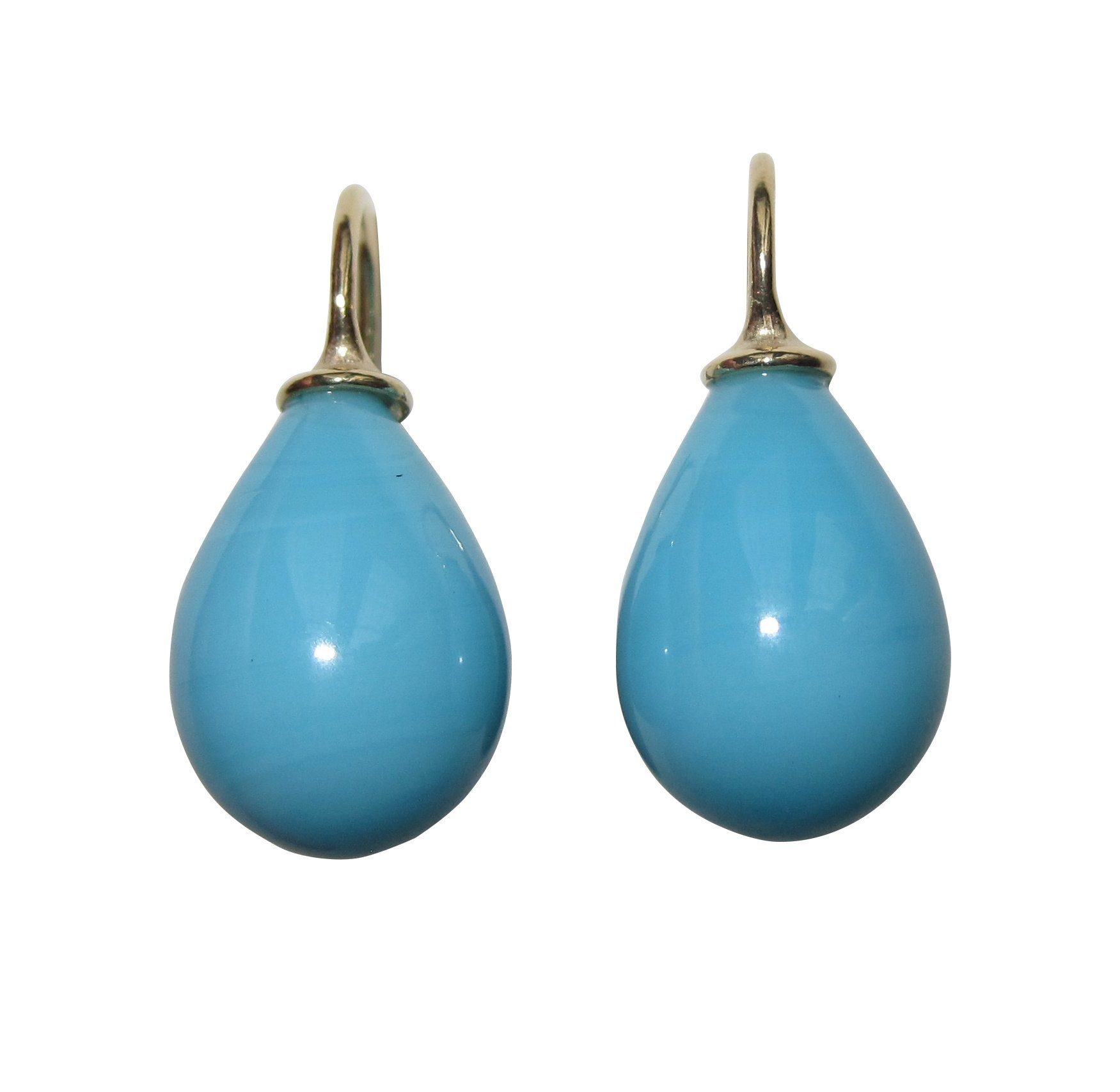 Paar Ohrhänger Lea türkis gold-platt. hochwertiger Modeschmuck